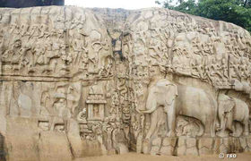Arjuna Pennance bei Mahabalipuram